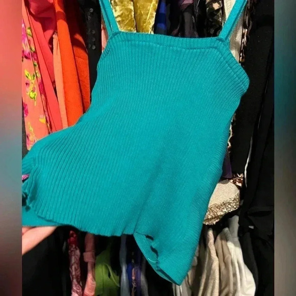 NWT Zaful Green Teal Blue Tank Ribbed Twisted - Picture 5 of 9